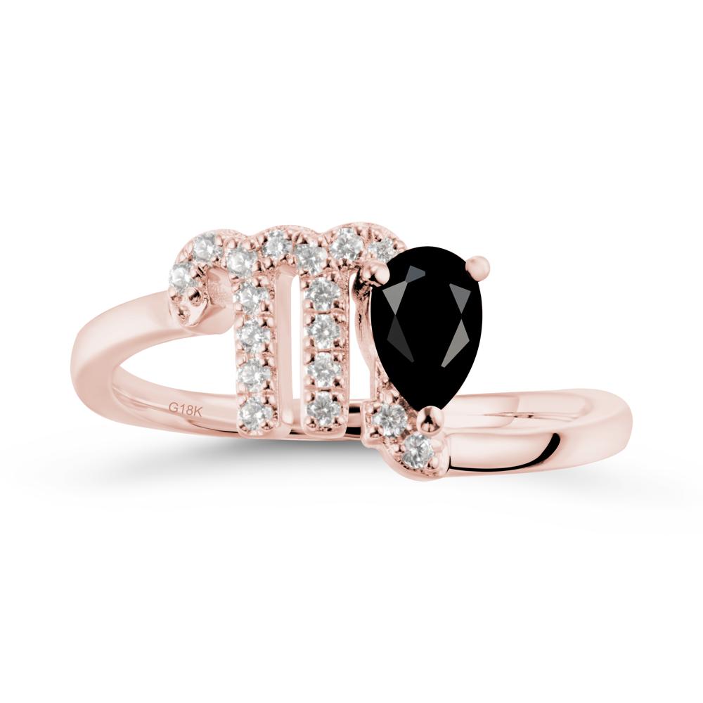 Black Spinel Virgo Zodiac Wraparound Ring - LUO Jewelry #metal_18k rose gold