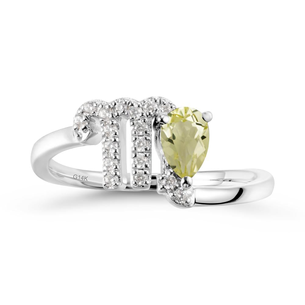 Bypass Lemon Quartz Ring In 14K Rose Gold - LUO Jewelry #metal_14k white gold