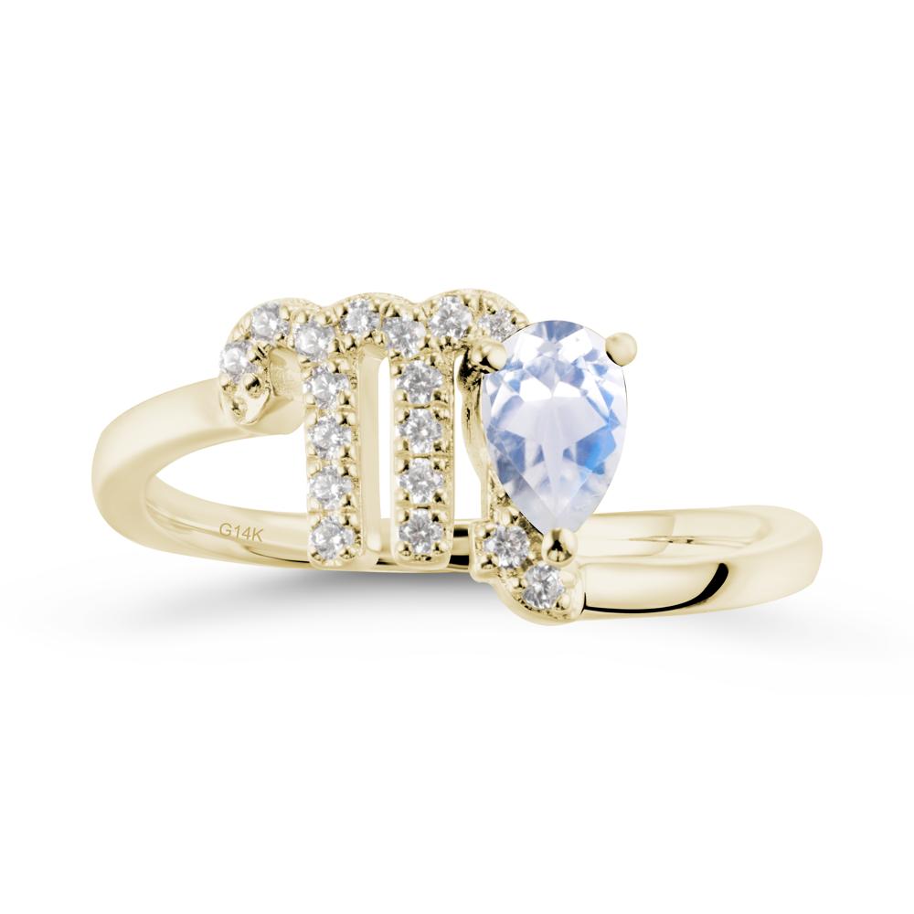 Moonstone Virgo Zodiac Wraparound Ring - LUO Jewelry #metal_14k yellow gold