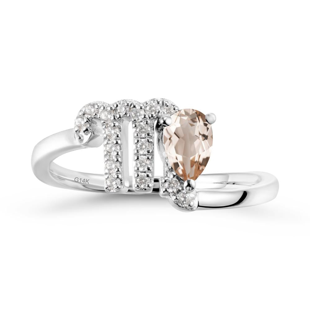 Bypass Morganite Ring In 14K Rose Gold - LUO Jewelry #metal_14k white gold