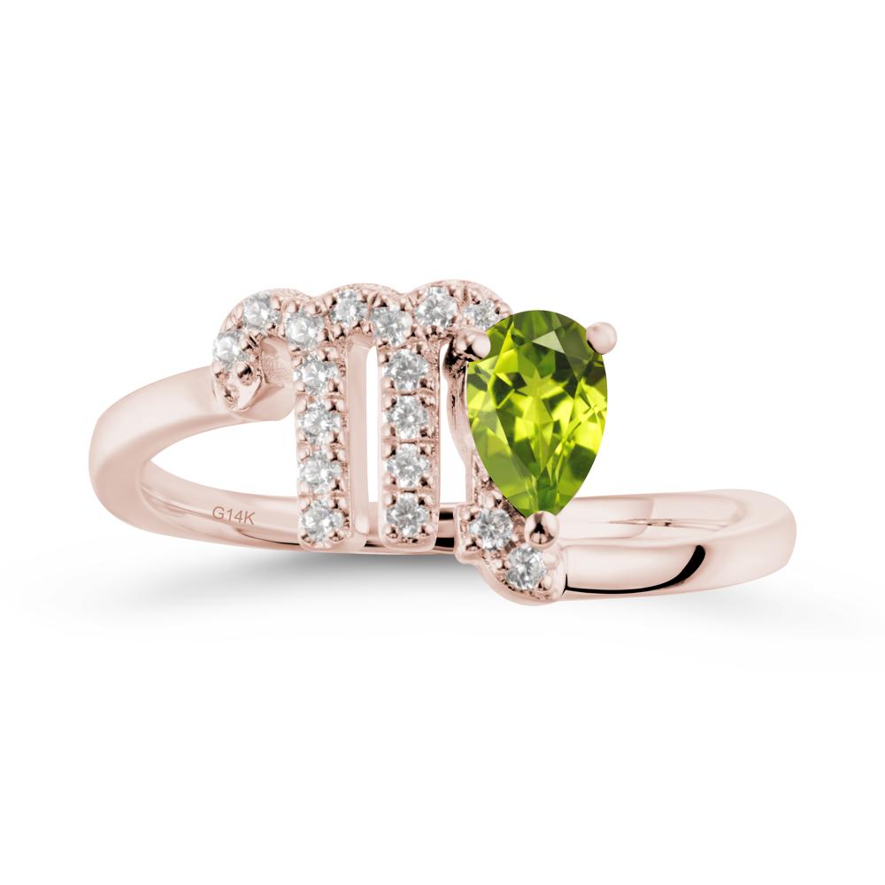 Bypass Peridot Ring In 14K Rose Gold - LUO Jewelry #metal_14k rose gold