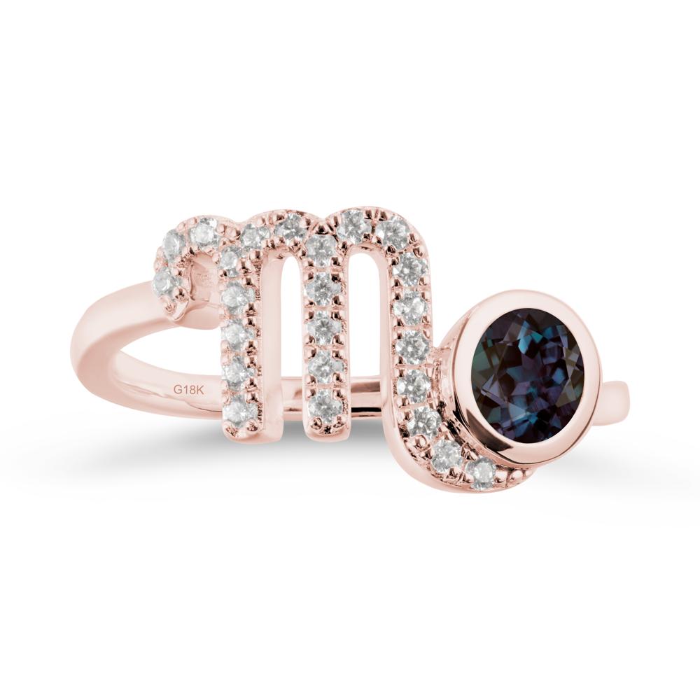 Alexandrite Bypass Scorpio Zodiac Ring-Resourceful & Brave - LUO Jewelry #metal_18k rose gold