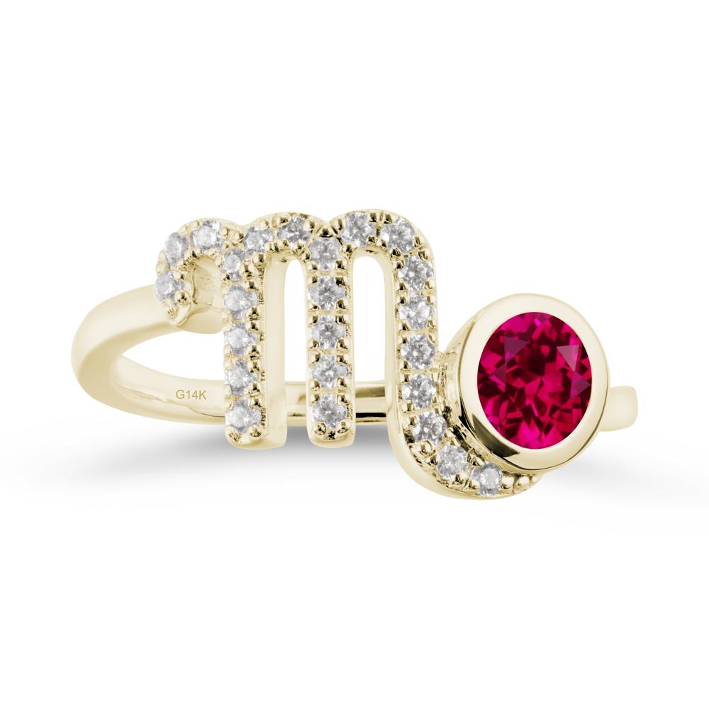Ruby Bypass Scorpio Zodiac Ring-Resourceful & Brave - LUO Jewelry #metal_14k yellow gold