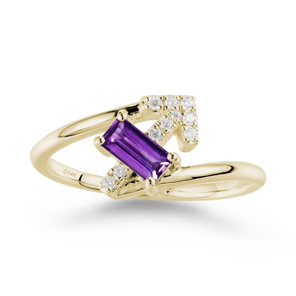 Arrow-Inspired Amethyst Ring In Sterling Silver - LUO Jewelry #metal_14k yellow gold