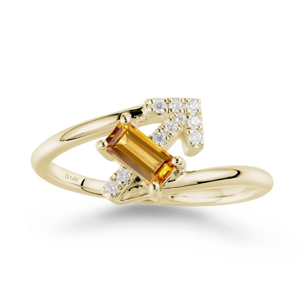 Arrow-Inspired Citrine Ring In Sterling Silver - LUO Jewelry #metal_14k yellow gold