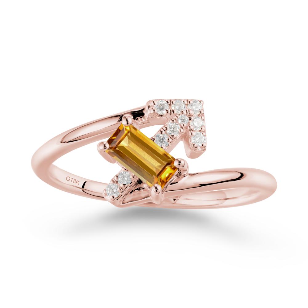 Arrow-Inspired Citrine Ring In Sterling Silver - LUO Jewelry #metal_18k rose gold