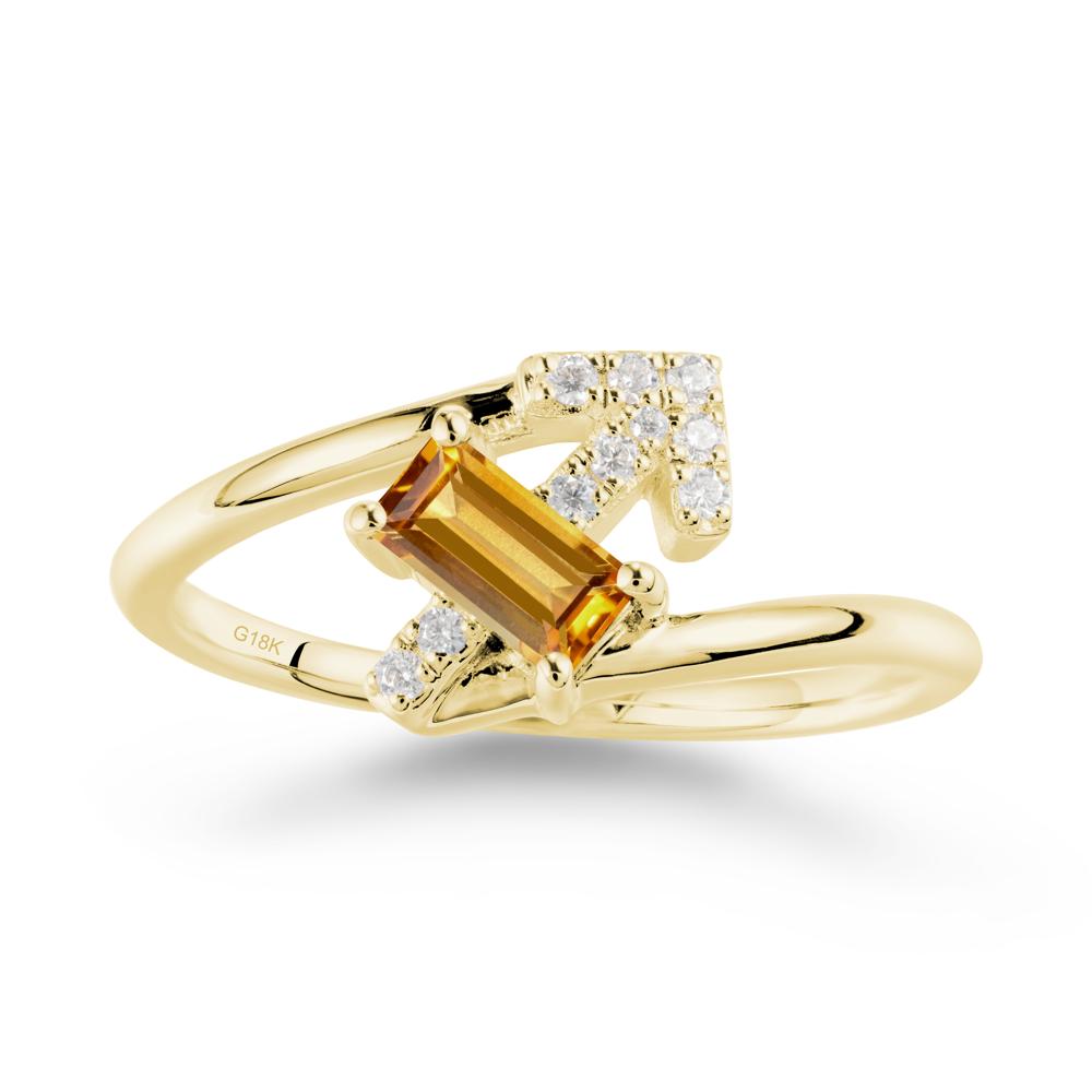 Arrow-Inspired Citrine Ring In Sterling Silver - LUO Jewelry #metal_18k yellow gold
