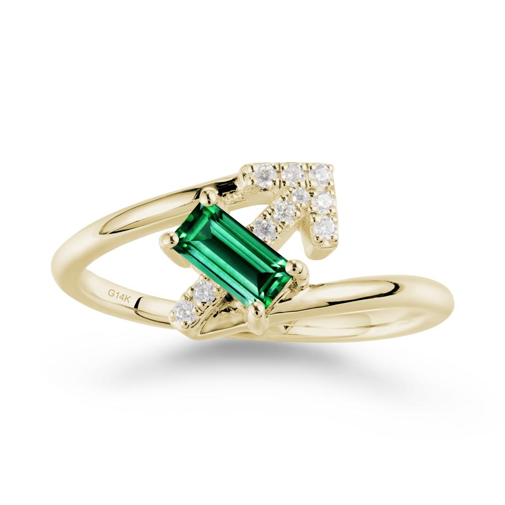 Arrow-Inspired Emerald Ring In Sterling Silver - LUO Jewelry #metal_14k yellow gold