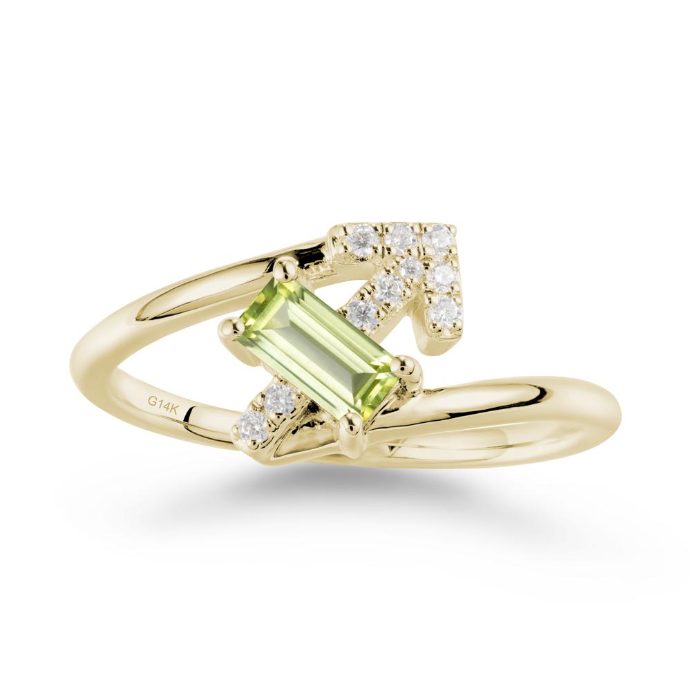 Arrow-Inspired Peridot Ring In Sterling Silver - LUO Jewelry #metal_14k yellow gold