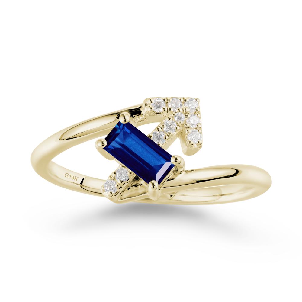 Arrow-Inspired Sapphire Ring In Sterling Silver - LUO Jewelry #metal_14k yellow gold