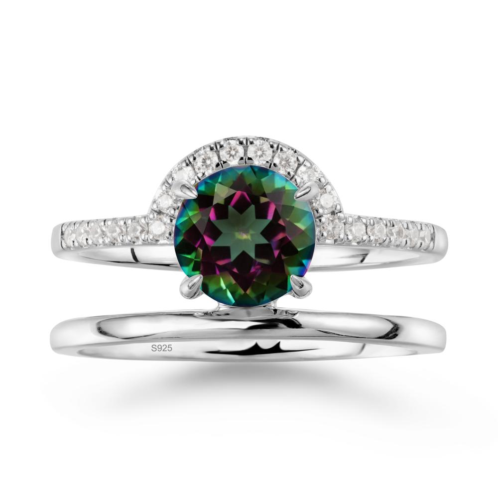 Round Shaped Mystic Topaz Ring In 18K Yellow Gold - LUO Jewelry #metal_sterling silver
