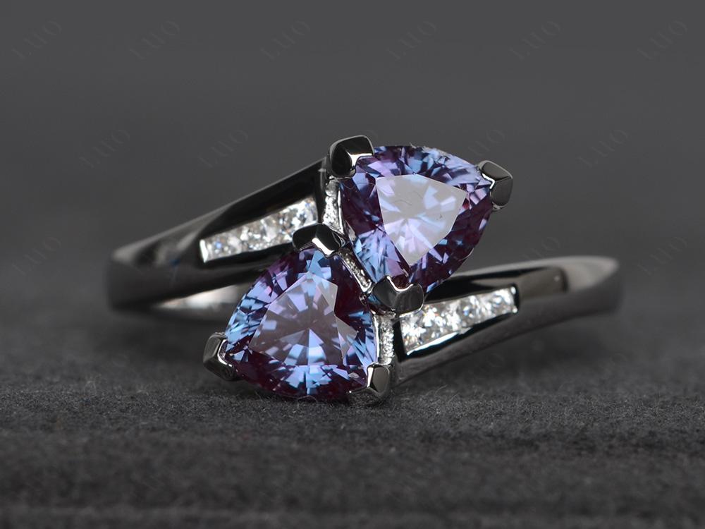 2 Stone Alexandrite Mothers Ring - LUO Jewelry 