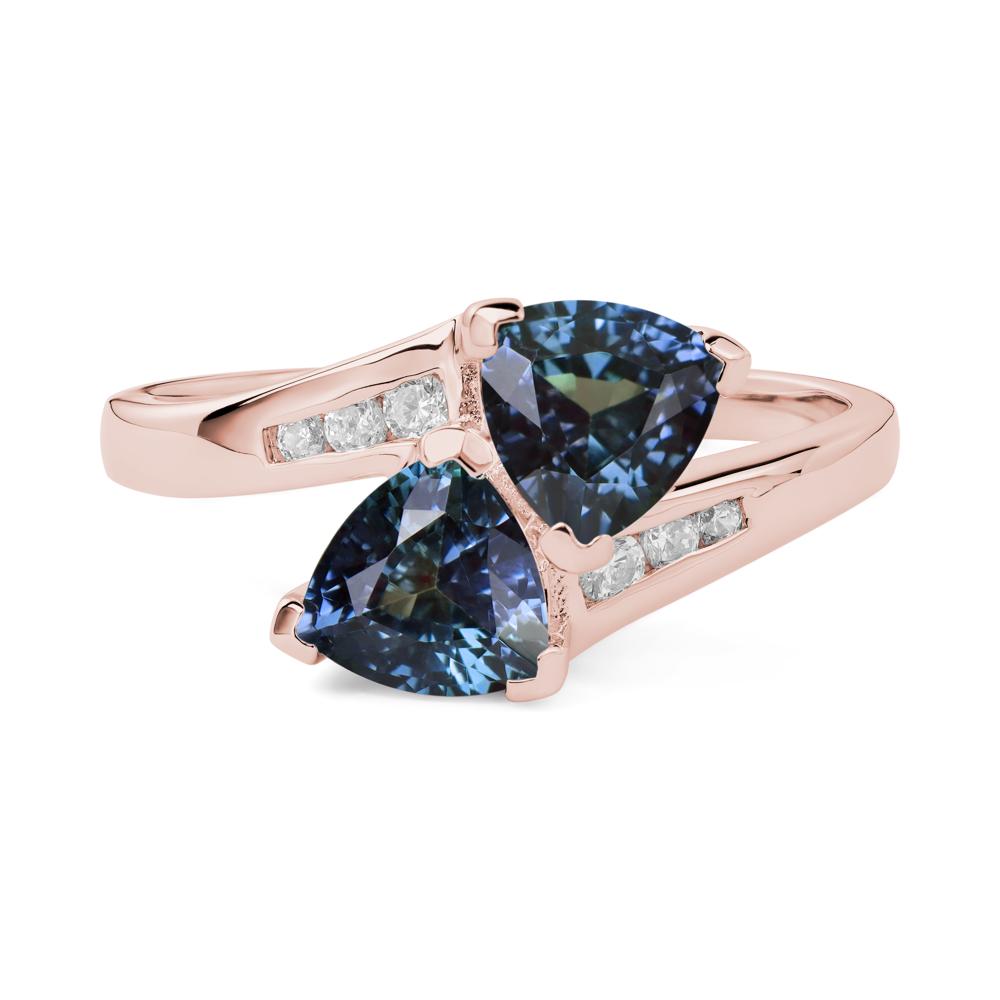 2 Stone Alexandrite Mothers Ring - LUO Jewelry #metal_18k rose gold