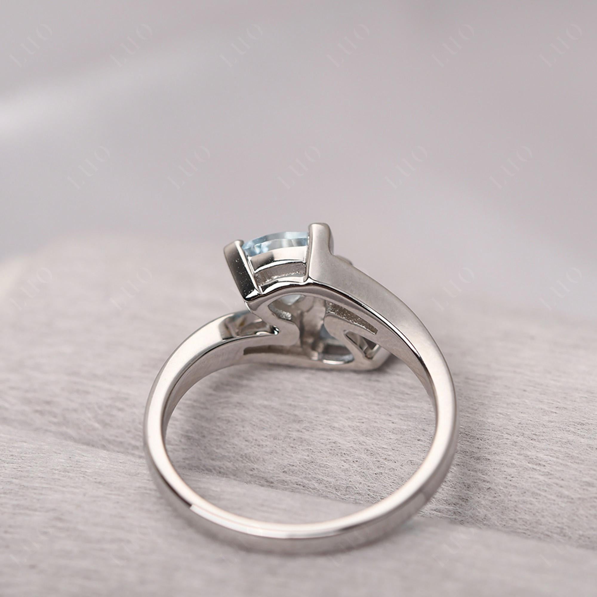 Alexandrite and Aquamarine Bypass Ring - LUO Jewelry 