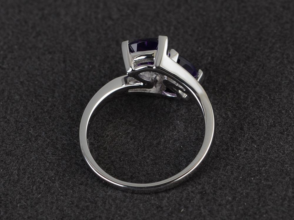 2 Stone Amethyst Mothers Ring - LUO Jewelry 