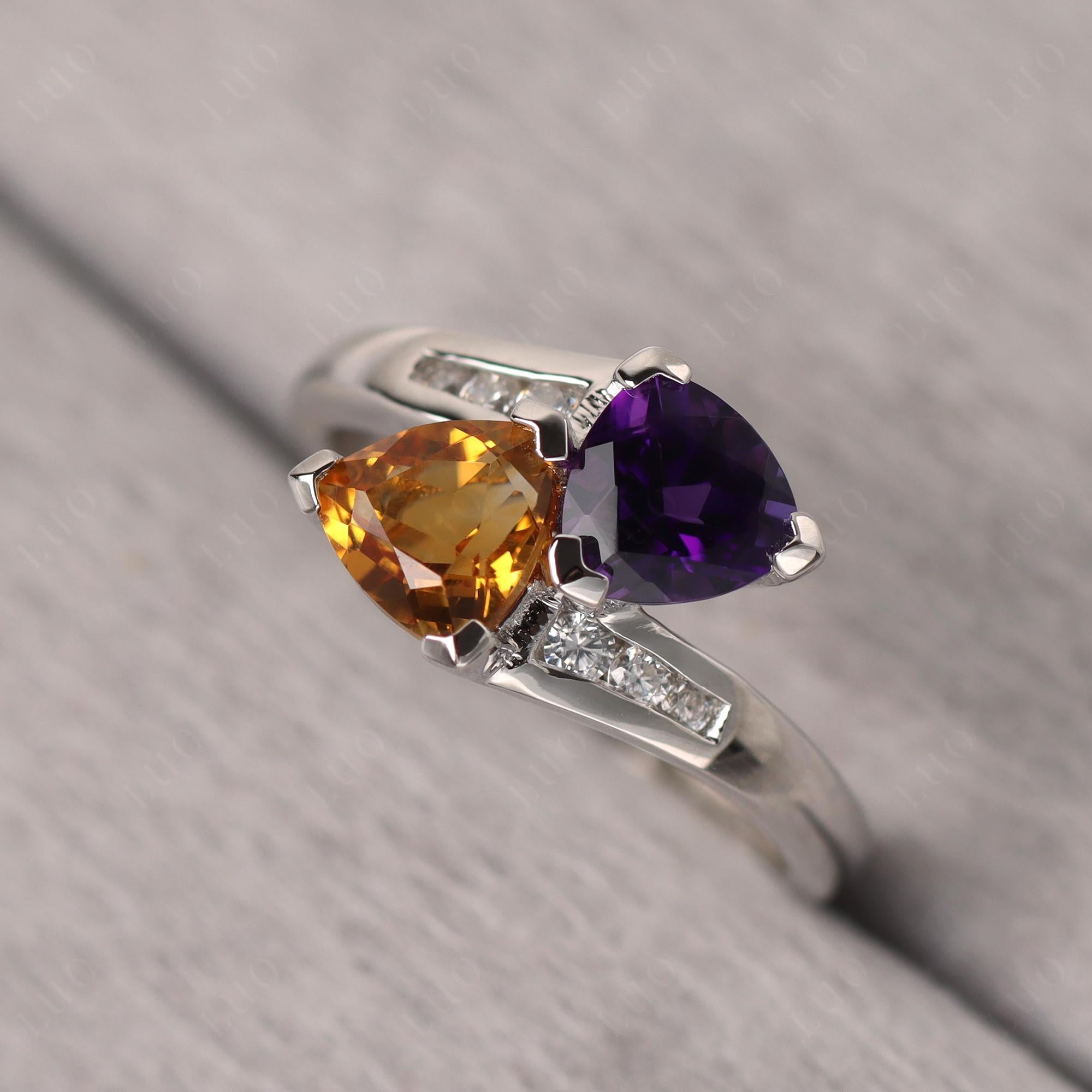 Amethyst and Citrine Ring - LUO Jewelry 