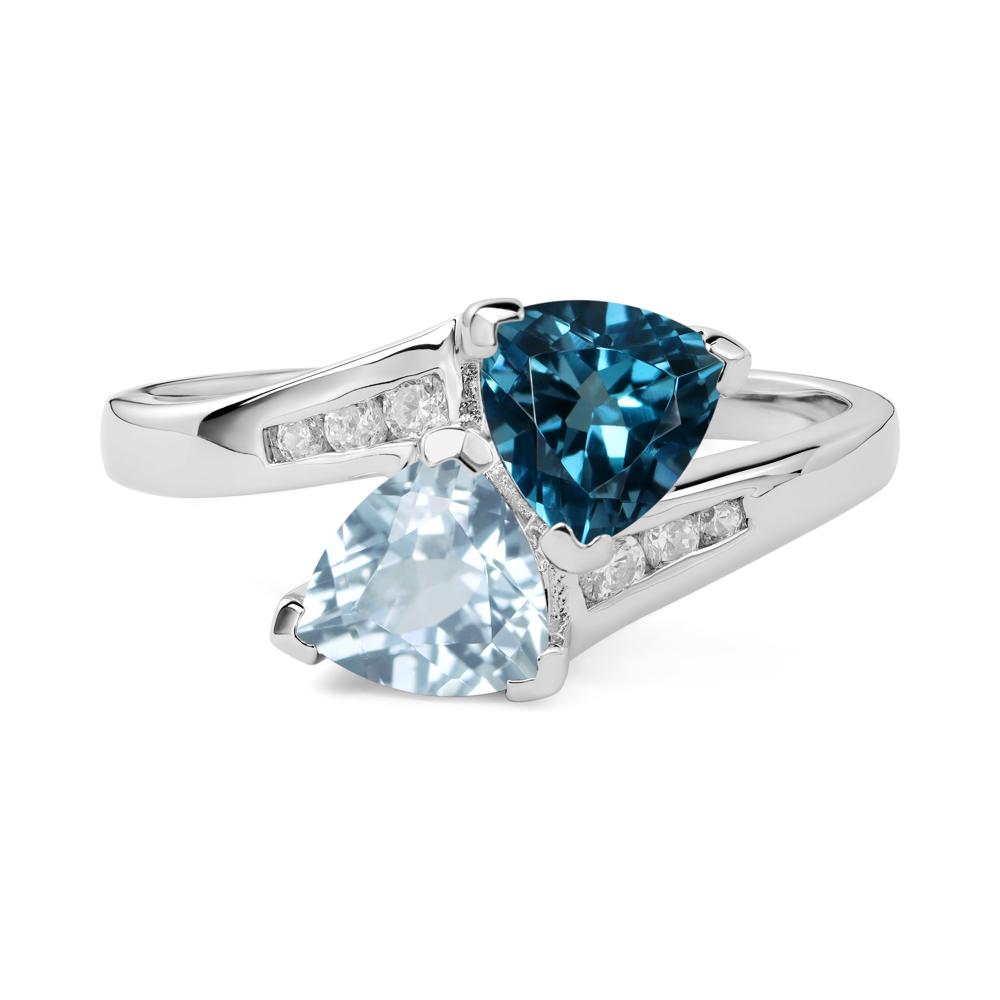 London Blue Topaz and Aquamarine Ring - LUO Jewelry #metal_sterling silver