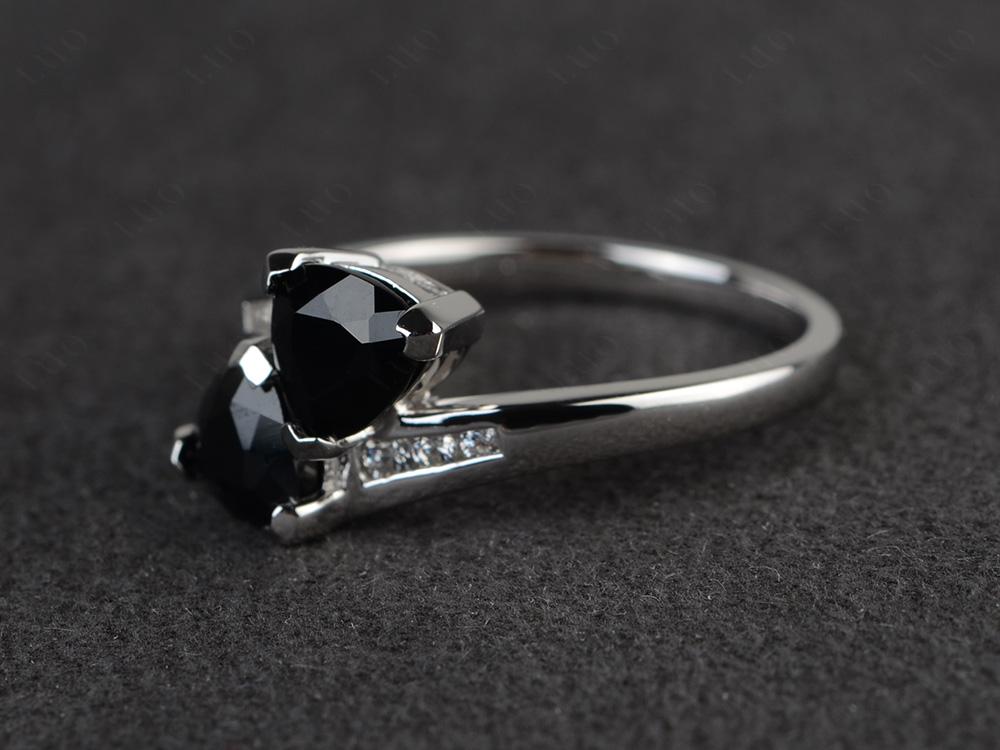 Black Spinel Bypass Ring - LUO Jewelry 
