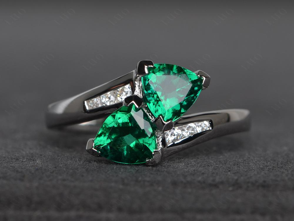 Emerald Bypass Ring - LUO Jewelry 