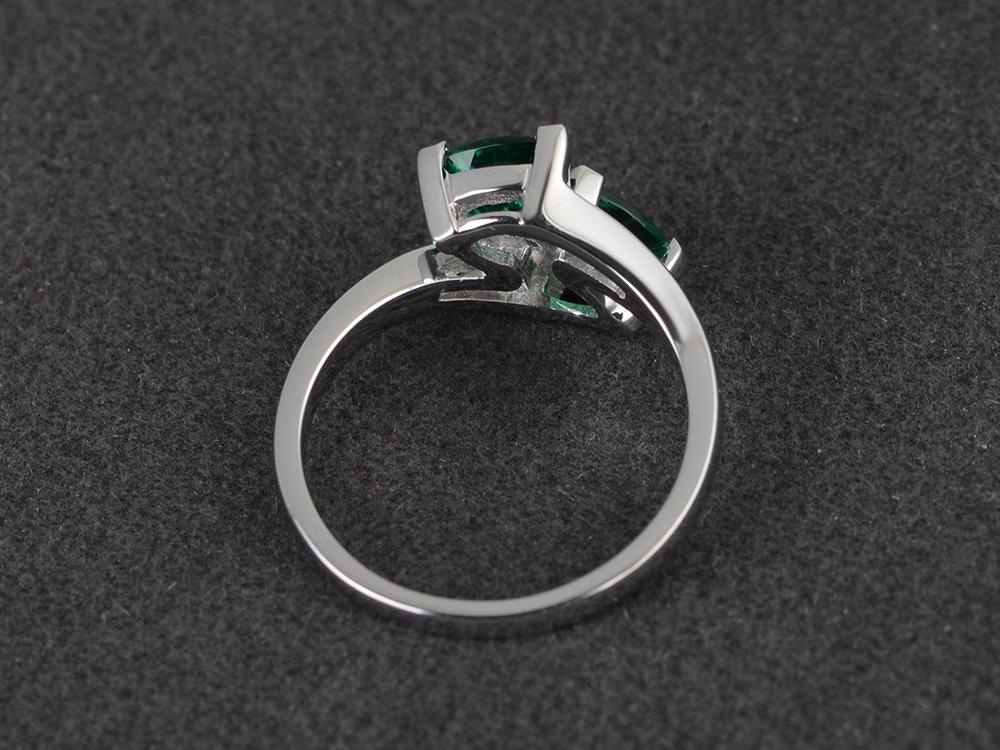 Emerald Bypass Ring - LUO Jewelry 