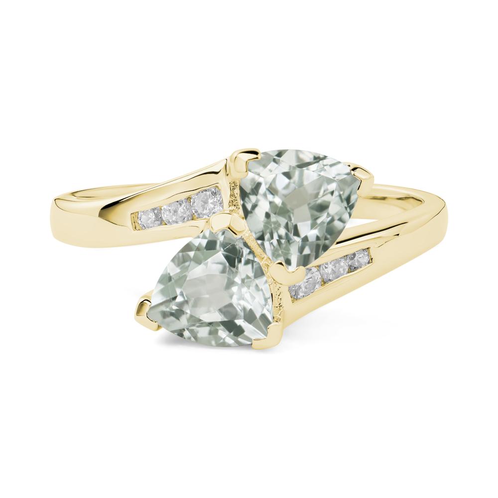 Green Amethyst Bypass Ring - LUO Jewelry #metal_18k yellow gold
