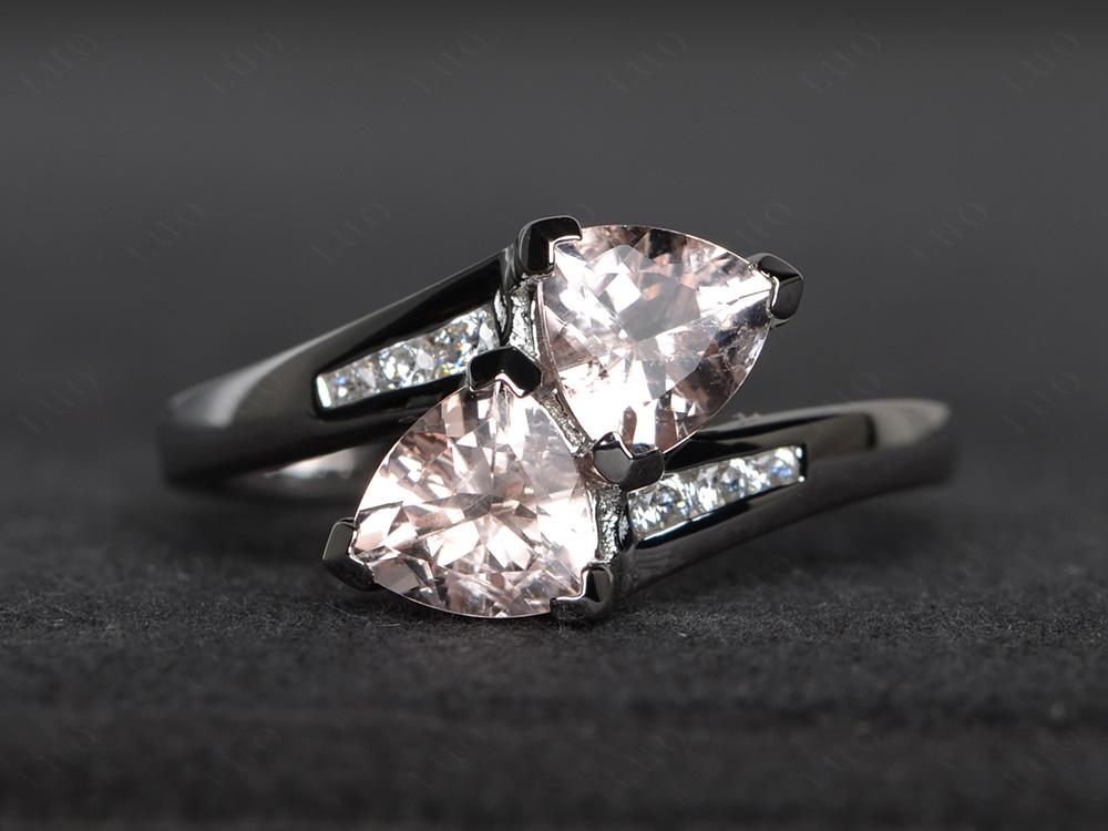 2 Stone Morganite Mothers Ring - LUO Jewelry 
