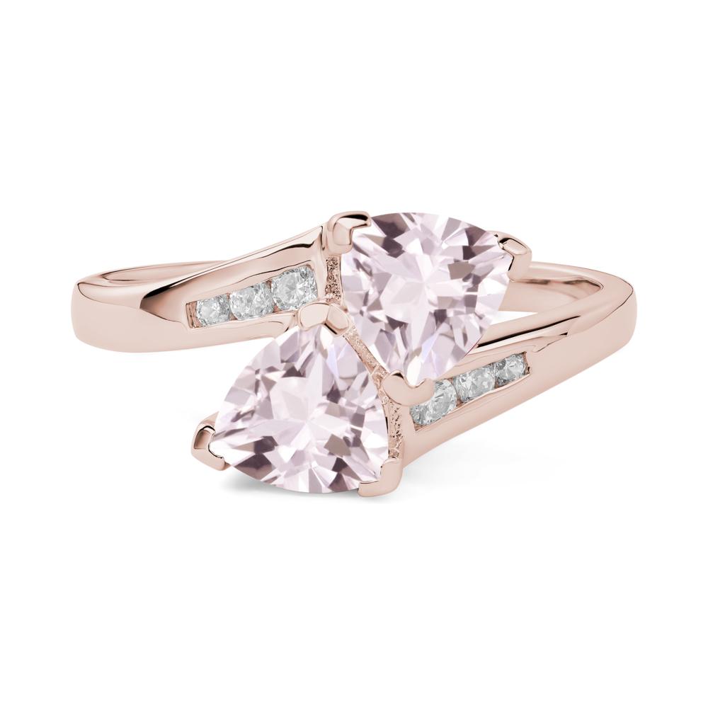 2 Stone Morganite Mothers Ring - LUO Jewelry #metal_14k rose gold