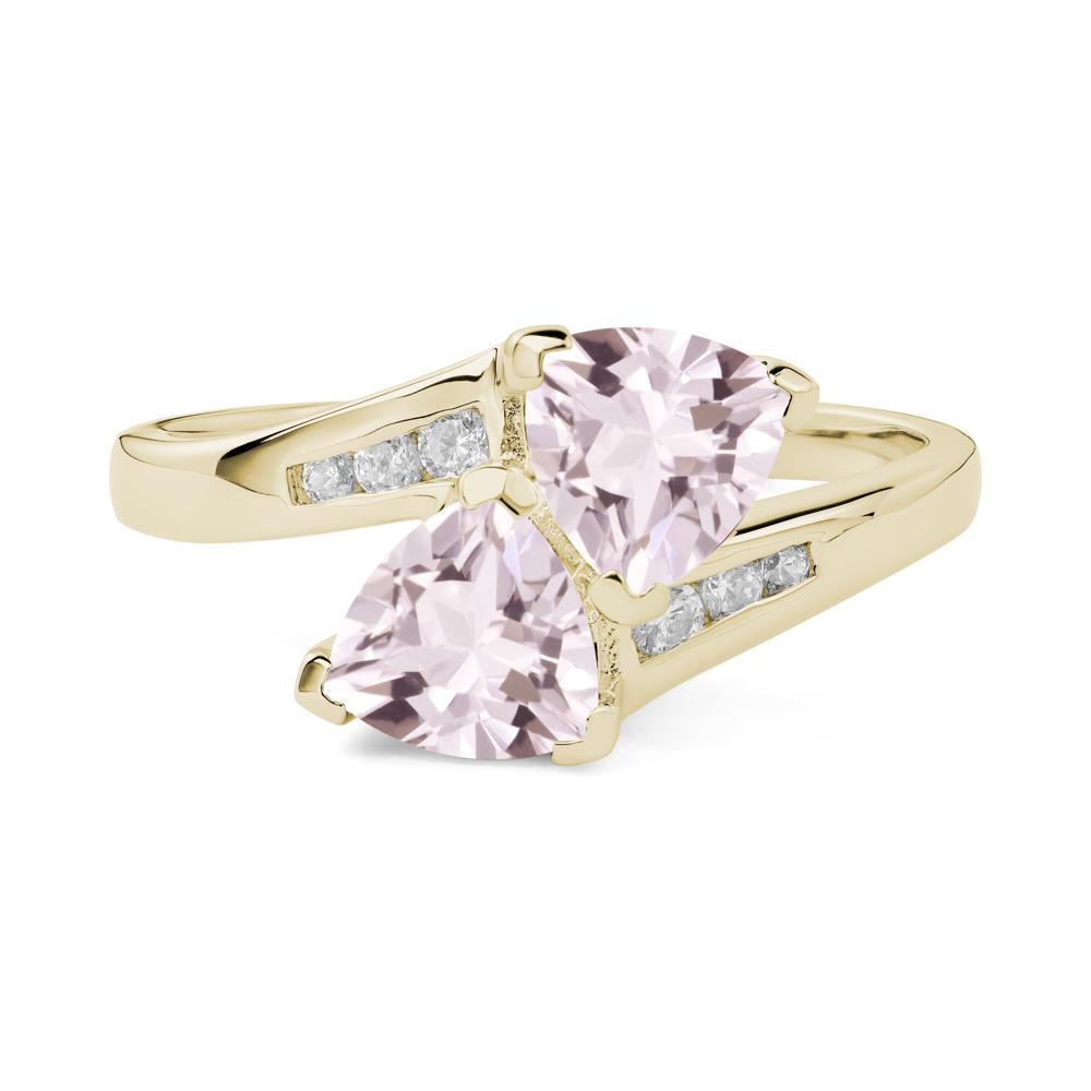 2 Stone Morganite Mothers Ring - LUO Jewelry #metal_14k yellow gold