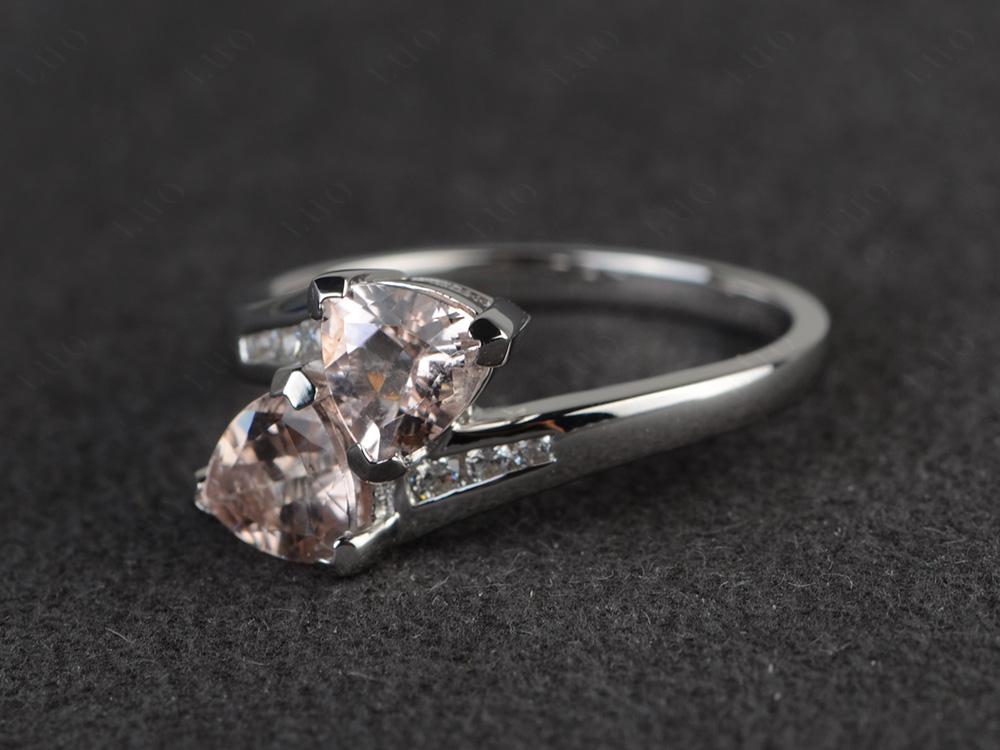 2 Stone Morganite Mothers Ring - LUO Jewelry 
