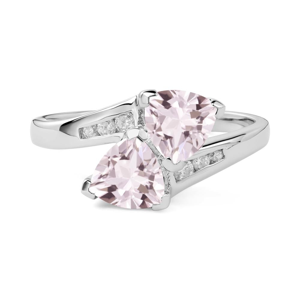 2 Stone Morganite Mothers Ring - LUO Jewelry #metal_sterling silver