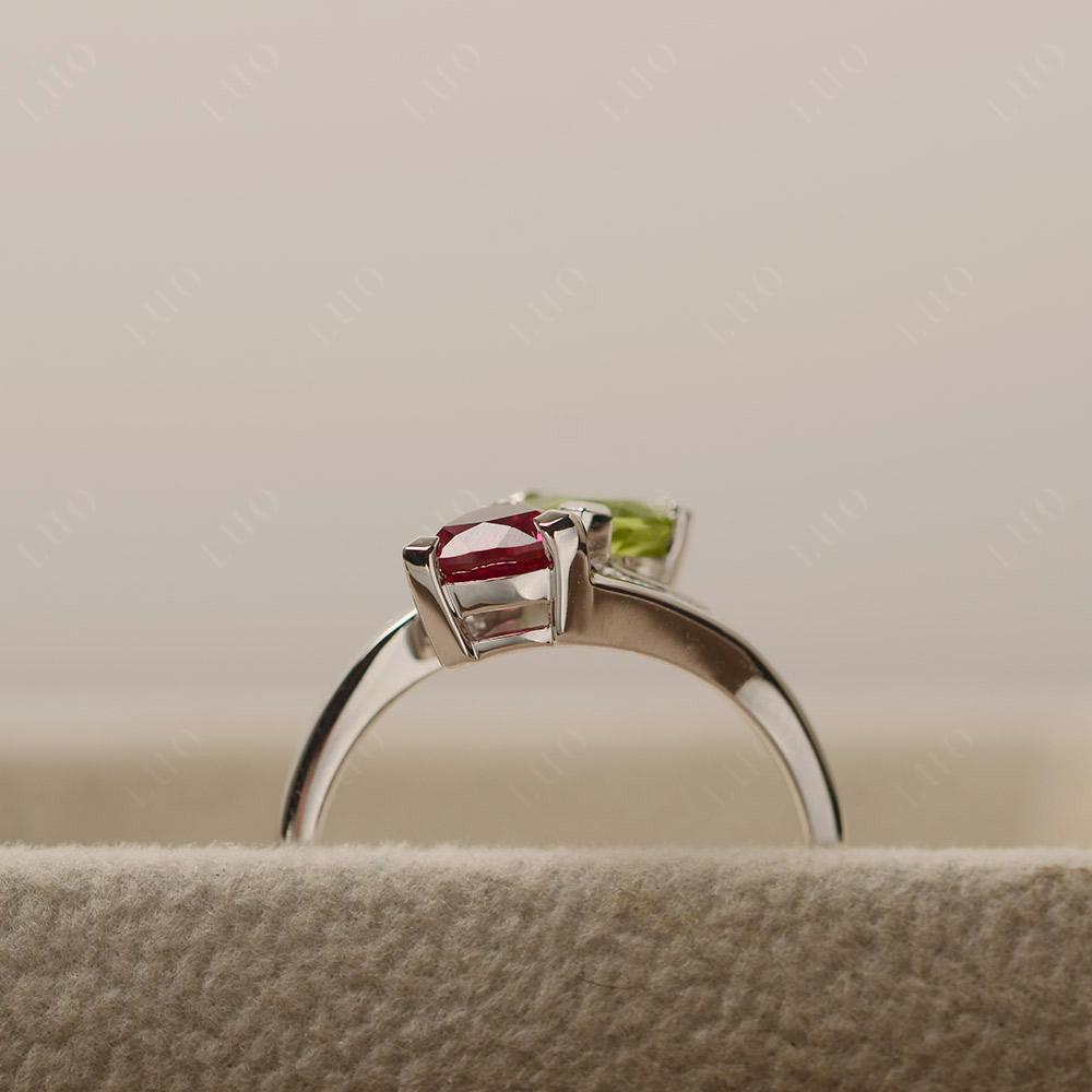 Ruby and Peridot Ring - LUO Jewelry 