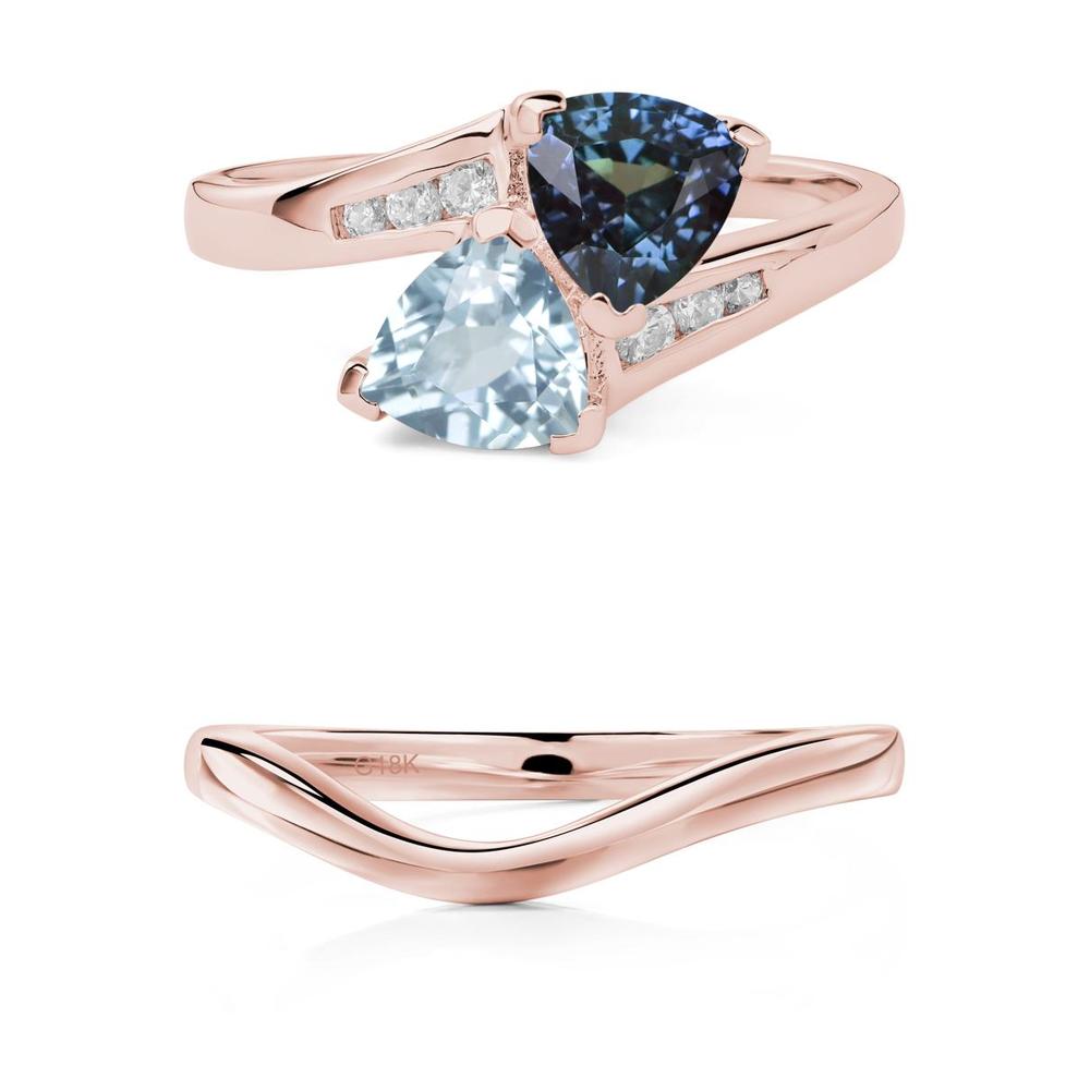 Alexandrite and Aquamarine Bypass Ring - LUO Jewelry #metal_xxxxx