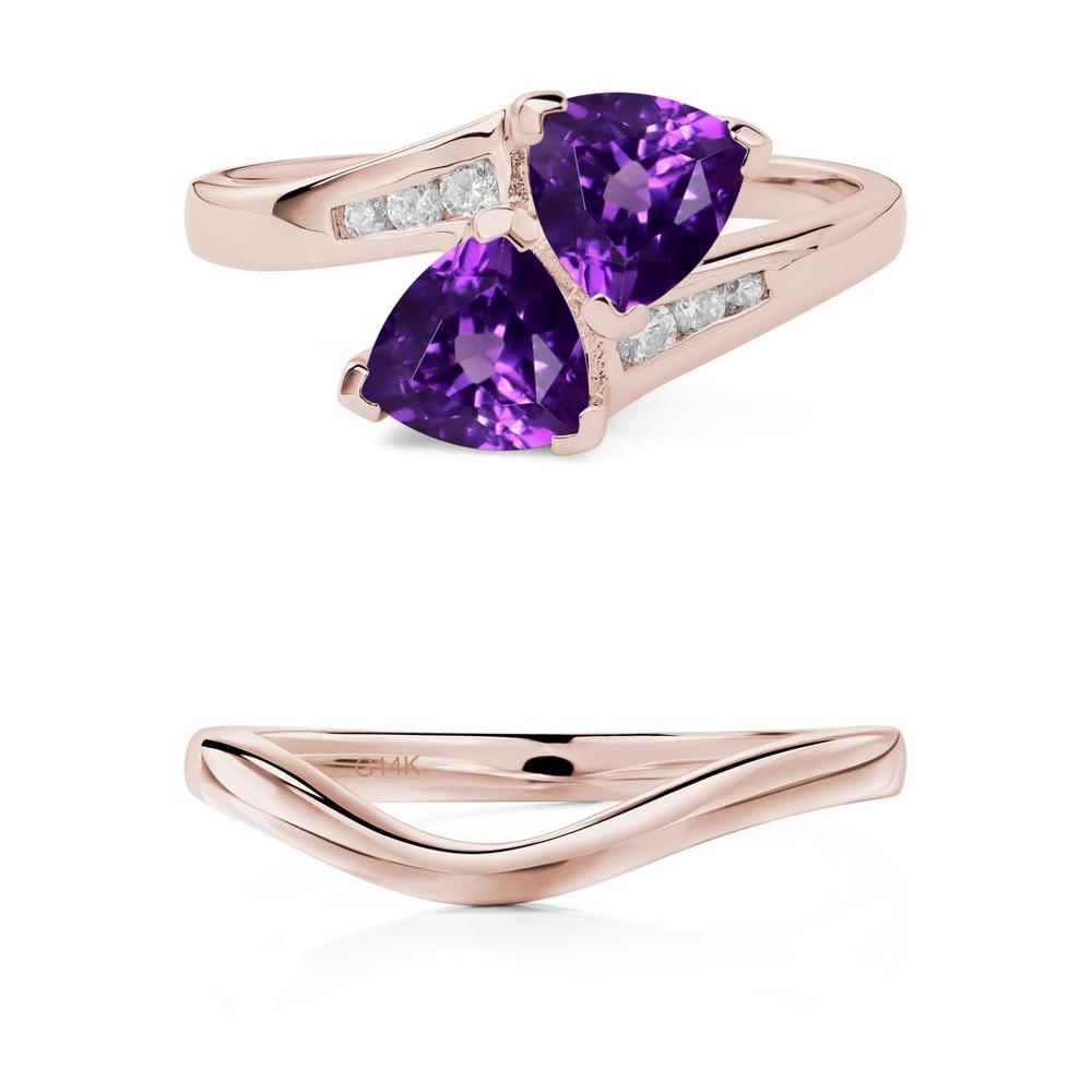 2 Stone Amethyst Mothers Ring - LUO Jewelry #metal_xxxxx