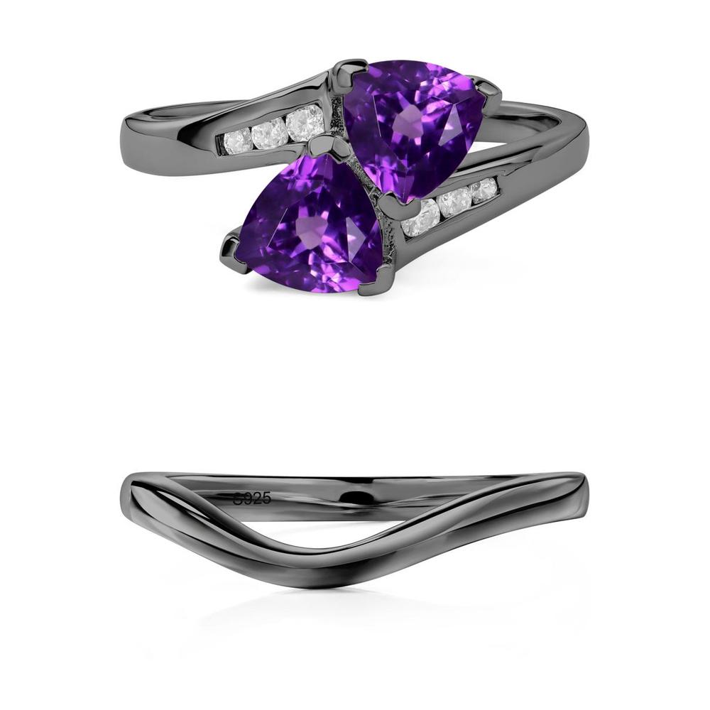 2 Stone Amethyst Mothers Ring - LUO Jewelry #metal_xxxxx