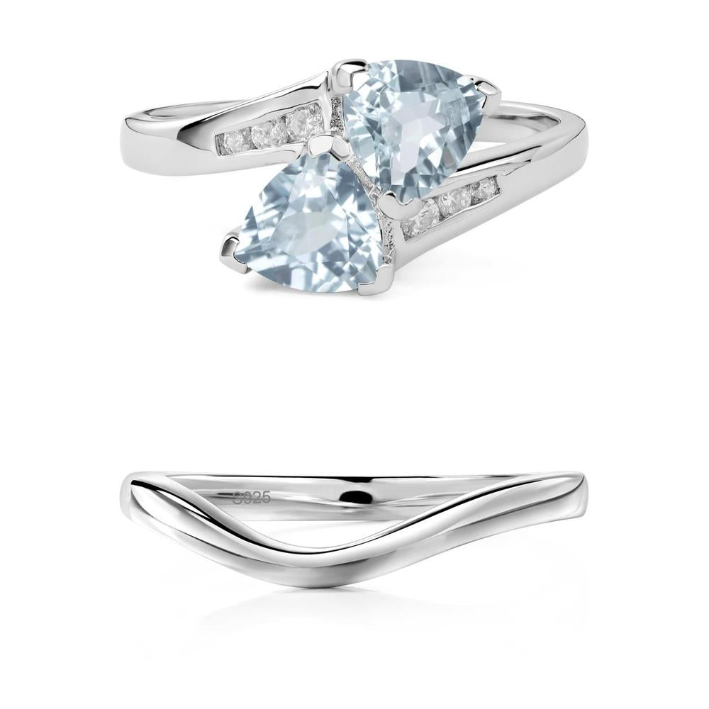 2 Stone Aquamarine Mothers Ring - LUO Jewelry #metal_xxxxx