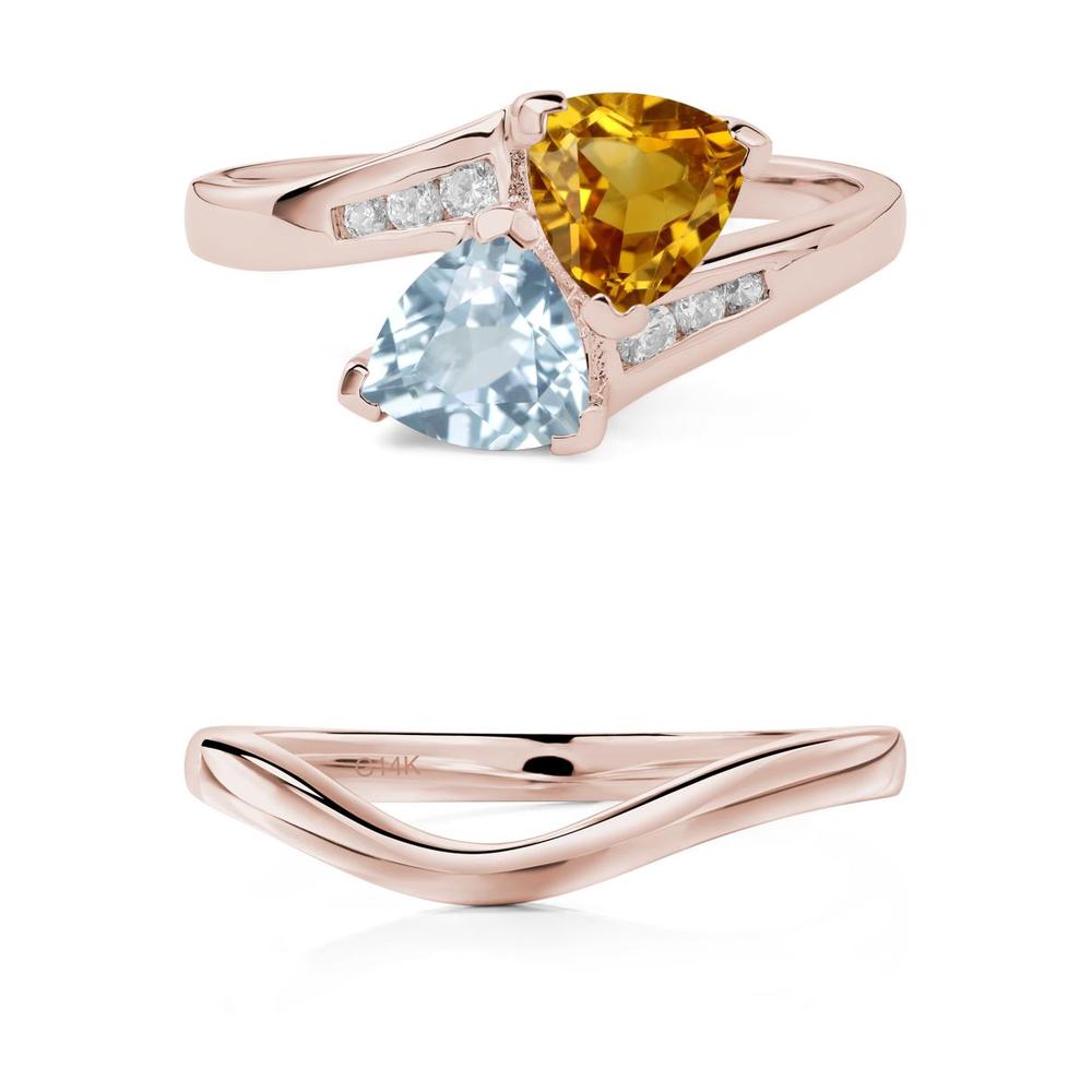 Citrine and Aquamarine Ring - LUO Jewelry #metal_xxxxx
