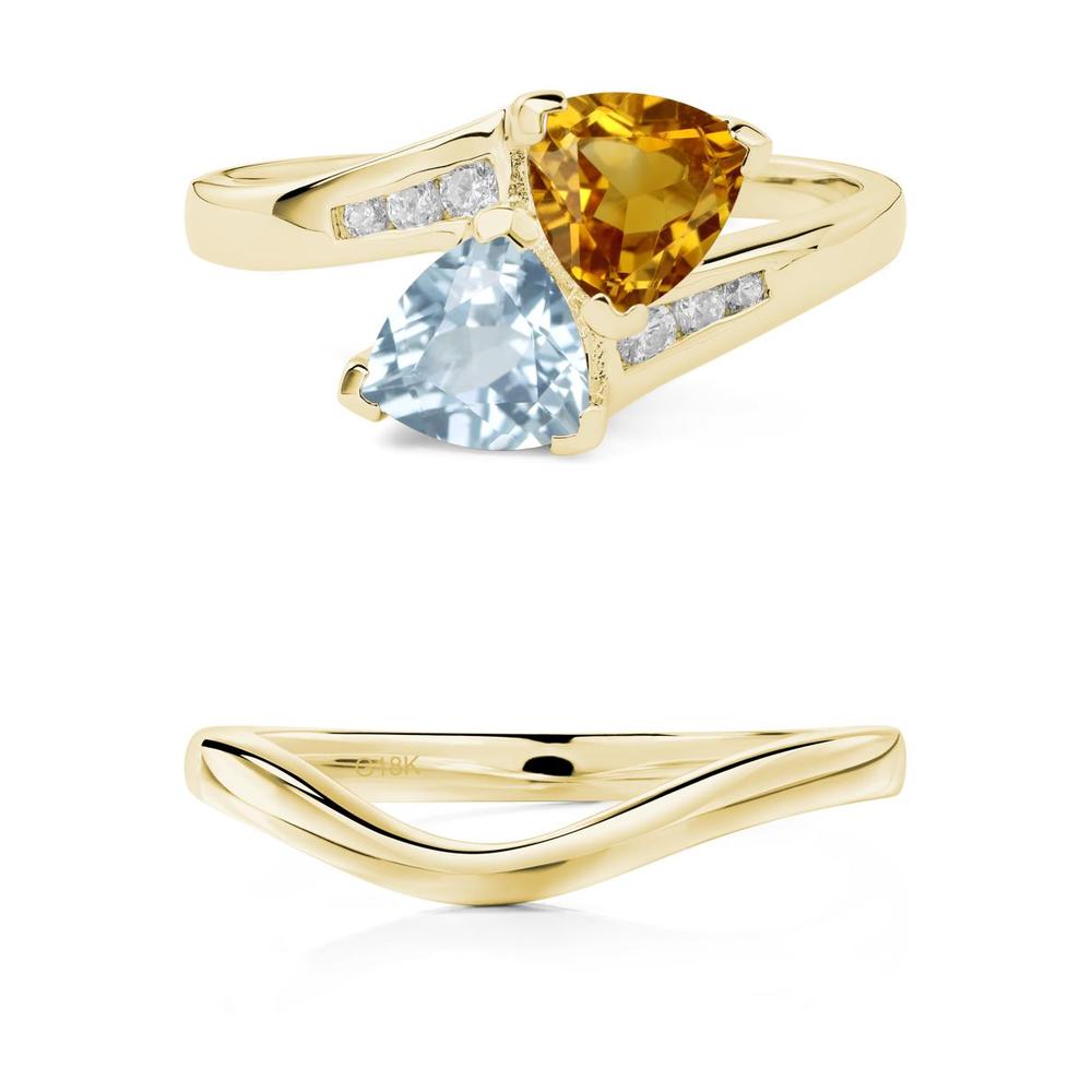 Citrine and Aquamarine Ring - LUO Jewelry #metal_xxxxx