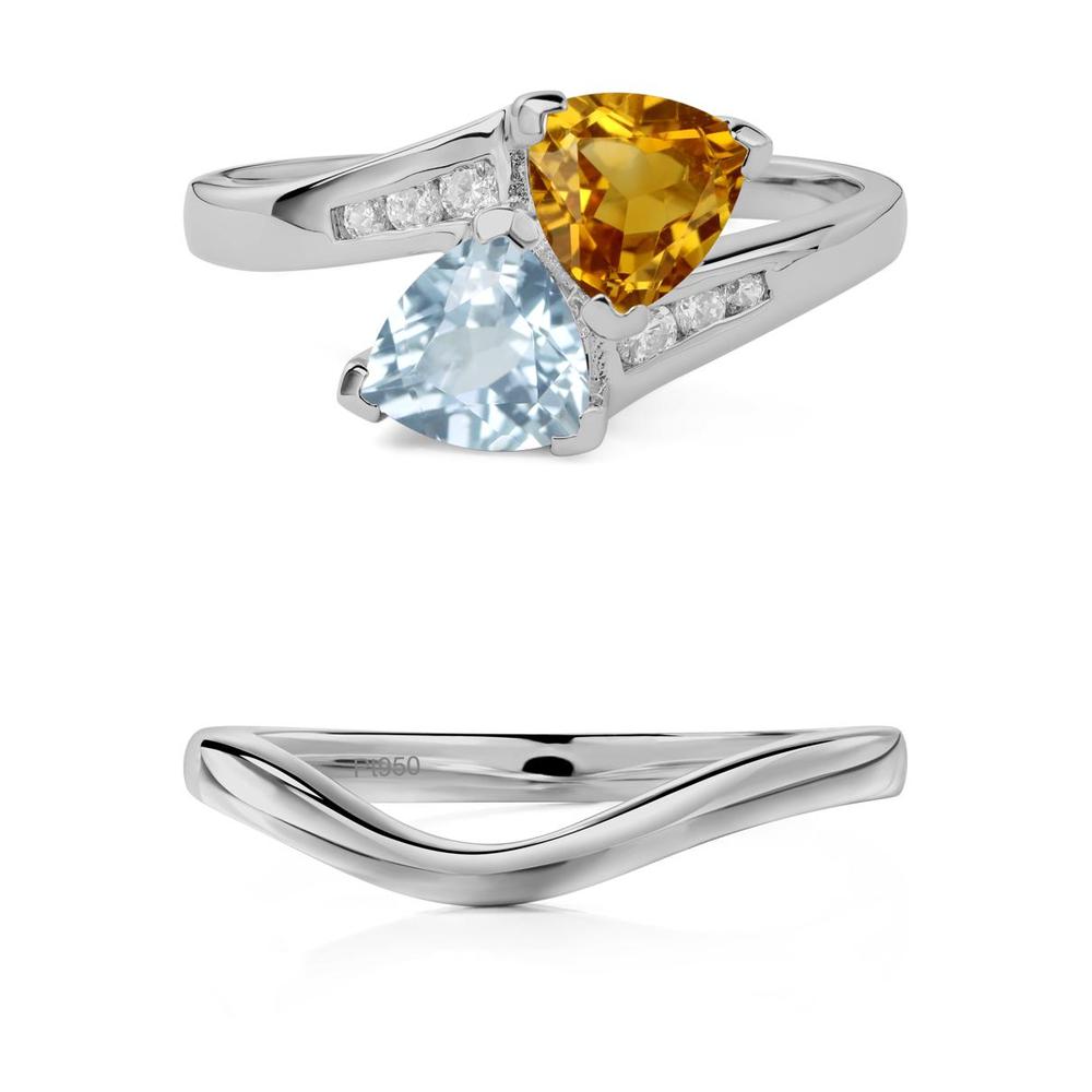 Citrine and Aquamarine Ring - LUO Jewelry #metal_xxxxx