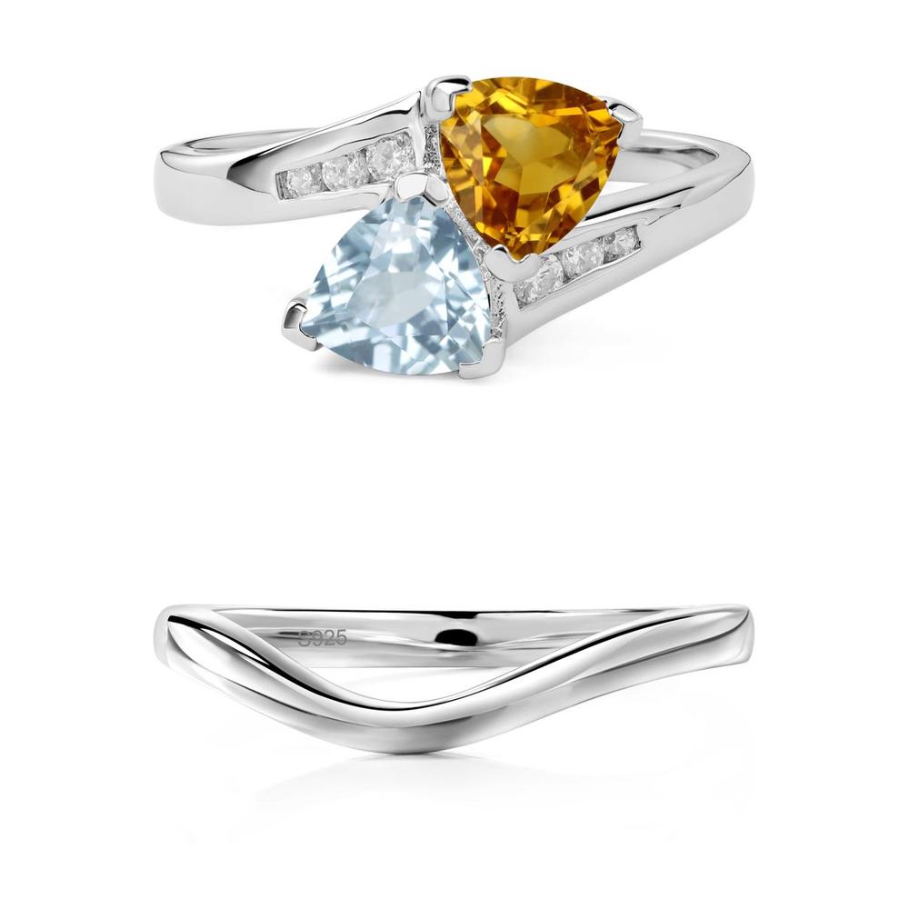 Citrine and Aquamarine Ring - LUO Jewelry #metal_xxxxx