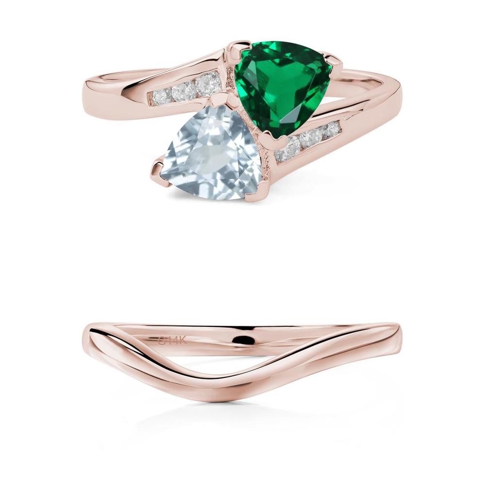 Aquamarine and Emerald Ring - LUO Jewelry #metal_xxxxx