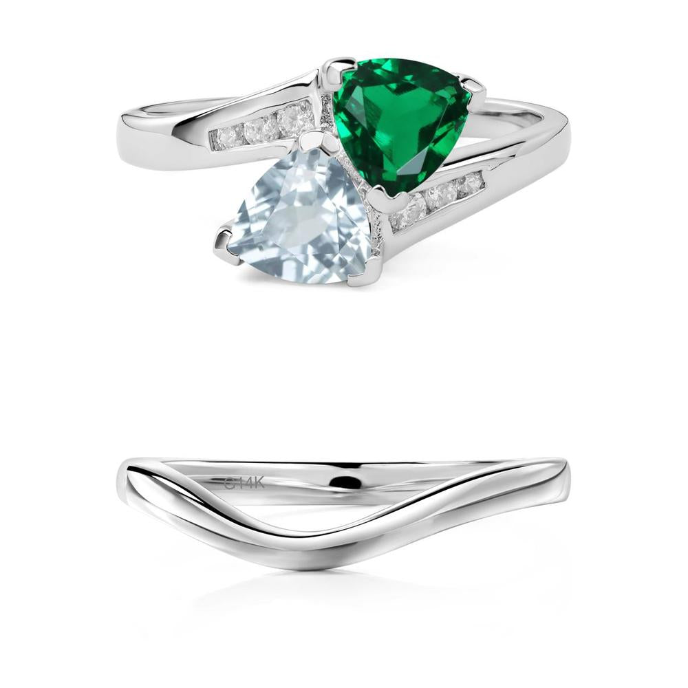 Aquamarine and Emerald Ring - LUO Jewelry #metal_xxxxx