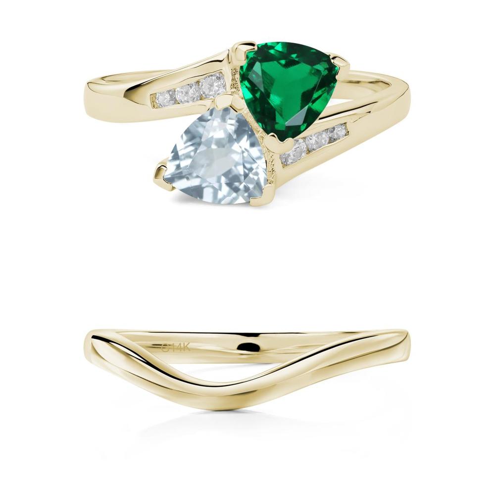 Aquamarine and Emerald Ring - LUO Jewelry #metal_xxxxx