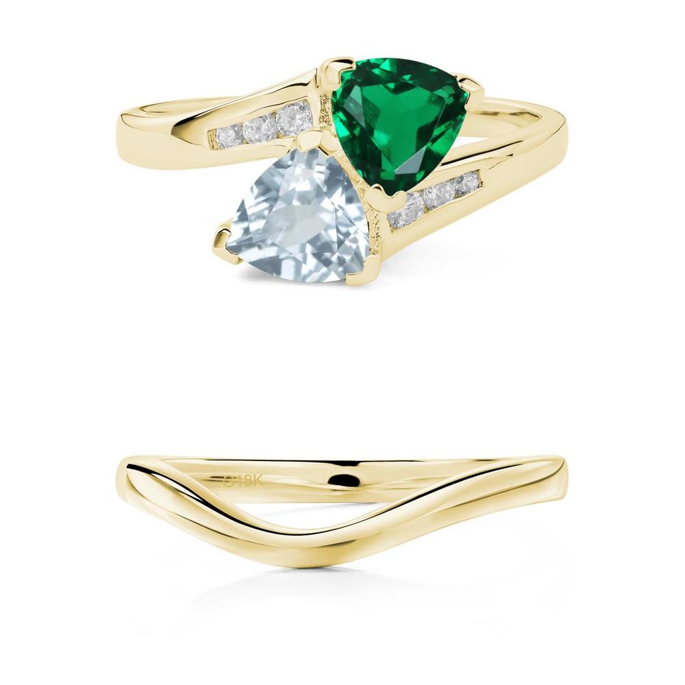 Aquamarine and Emerald Ring - LUO Jewelry #metal_xxxxx