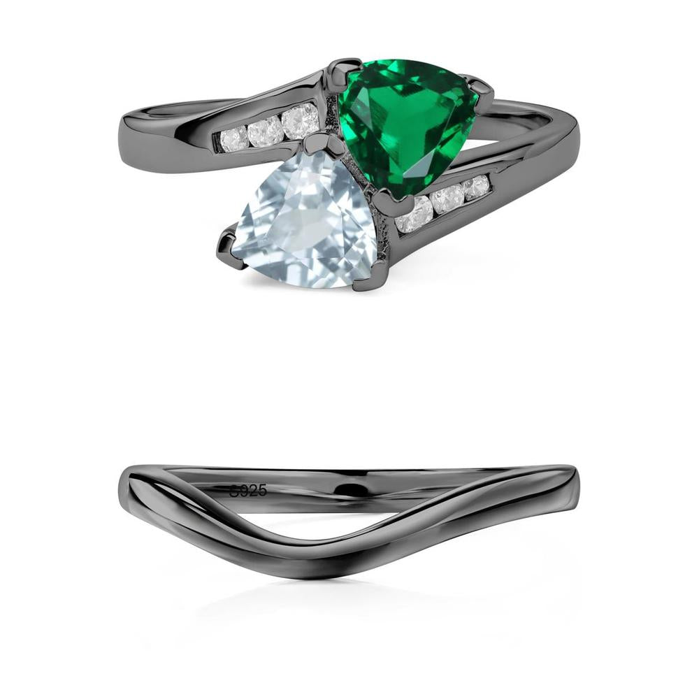 Aquamarine and Emerald Ring - LUO Jewelry #metal_xxxxx