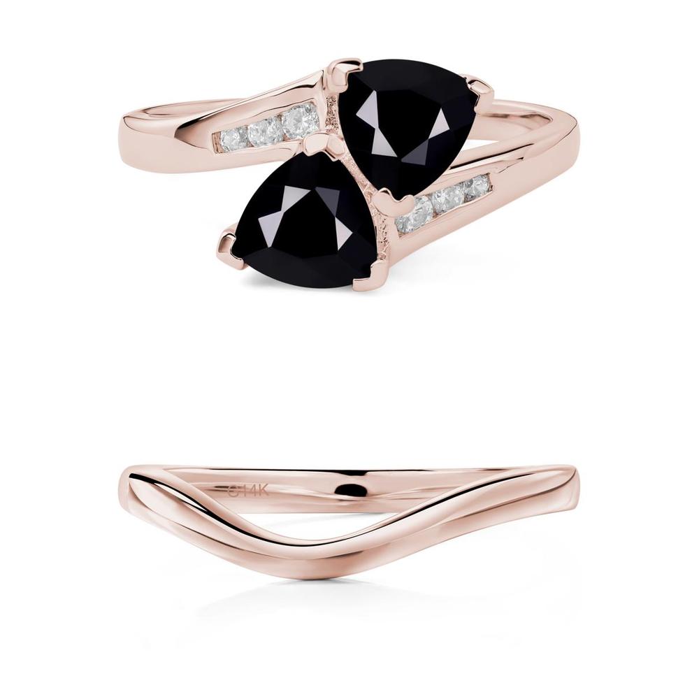 Black Spinel Bypass Ring - LUO Jewelry #metal_xxxxx