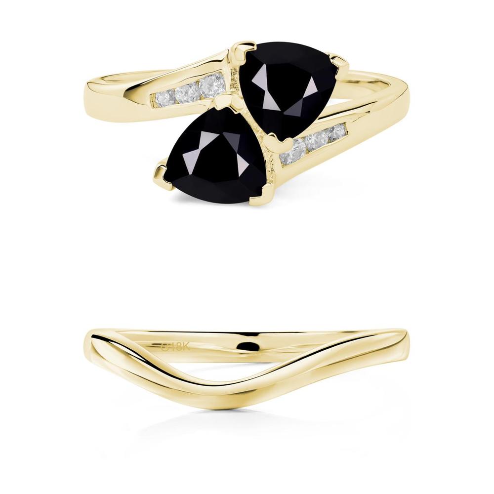 Black Spinel Bypass Ring - LUO Jewelry #metal_xxxxx