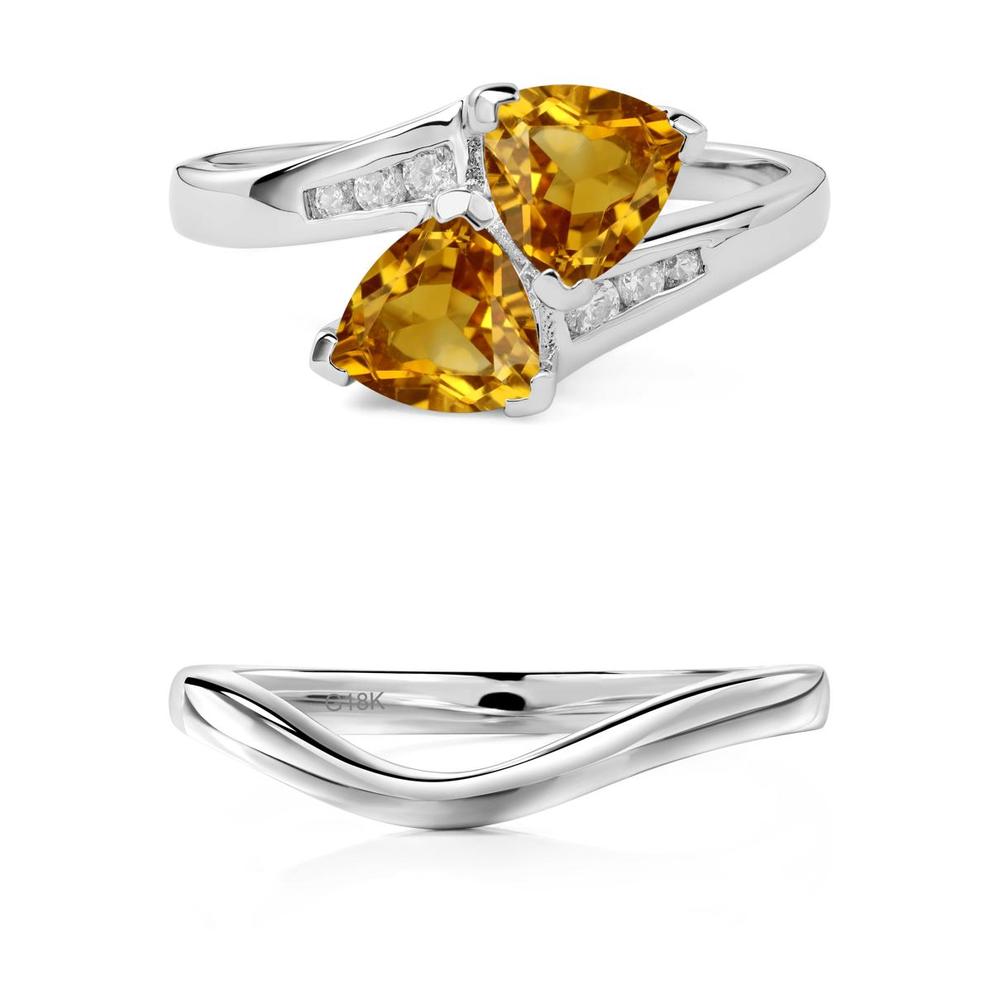 Citrine Two Stone Bypass Ring - LUO Jewelry #metal_xxxxx