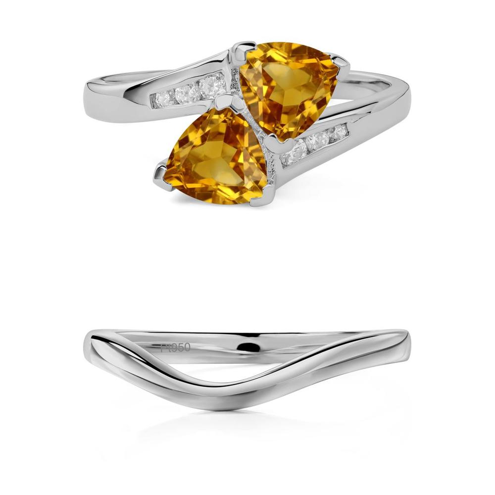Citrine Two Stone Bypass Ring - LUO Jewelry #metal_xxxxx