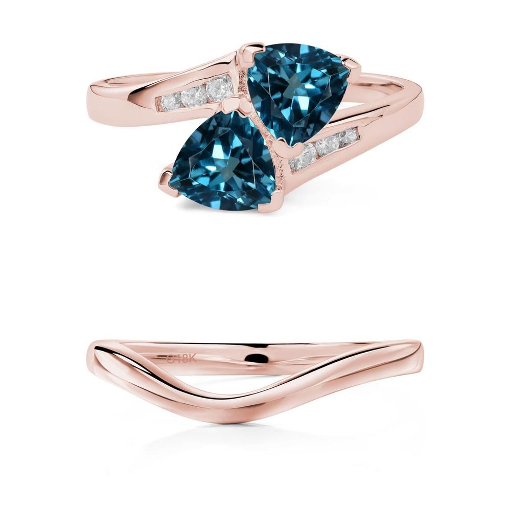 London Blue Topaz Two Stone Bypass Ring - LUO Jewelry #metal_xxxxx