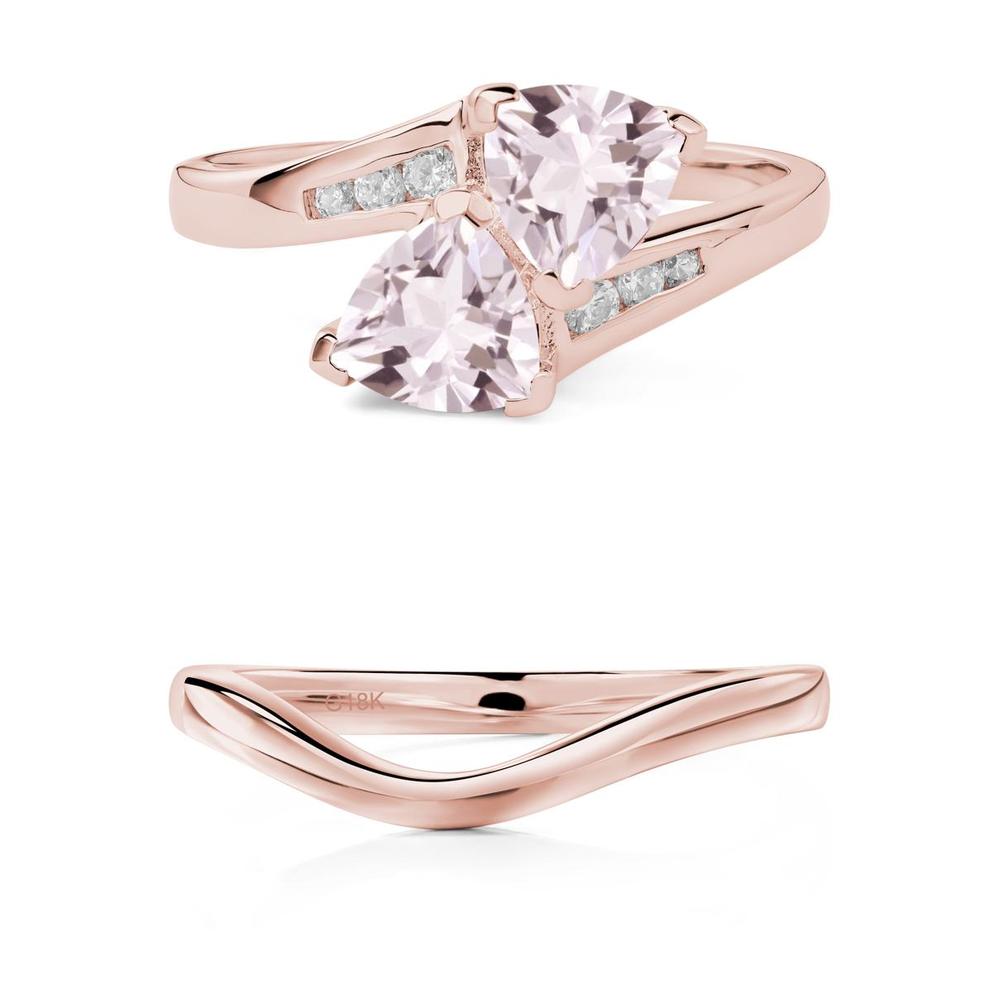 2 Stone Morganite Mothers Ring - LUO Jewelry #metal_xxxxx